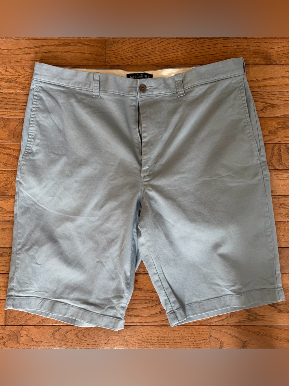 J.Crew Mercantile Flex Men's Light Blue Flat Front Shorts Waist 35